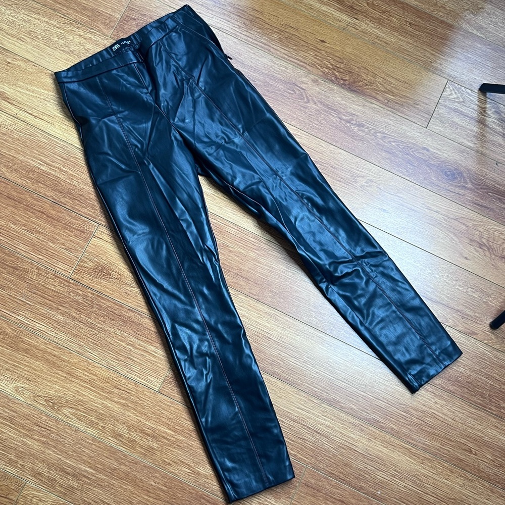Zara leather trousers